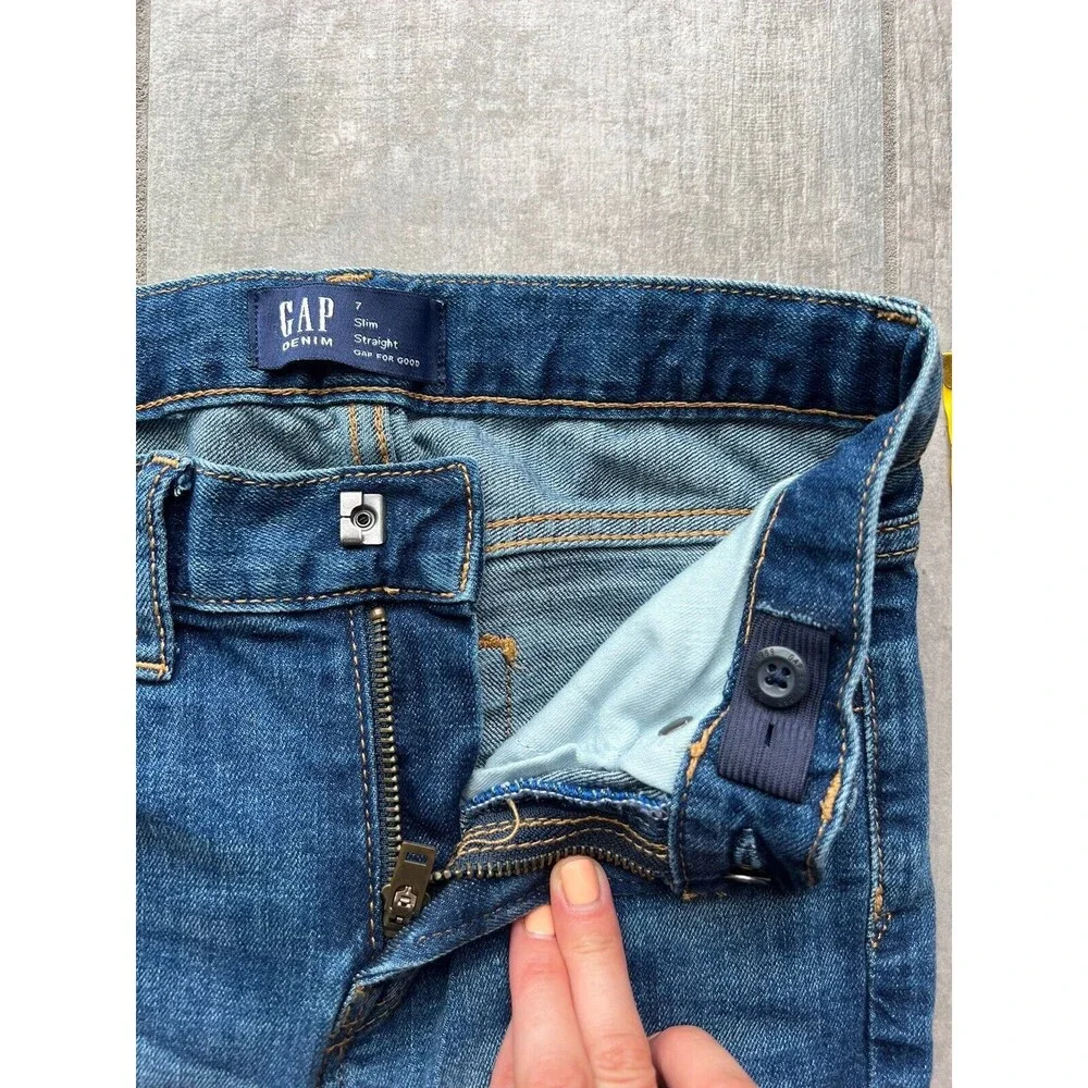 Gap Kids Straight Leg Medium Wash Stretch Jeans Boys 7 Slim Everyday School